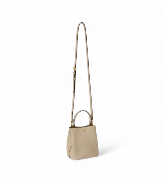 Lauren Ralph Lauren Reese mała skórzana torba cross body taupe