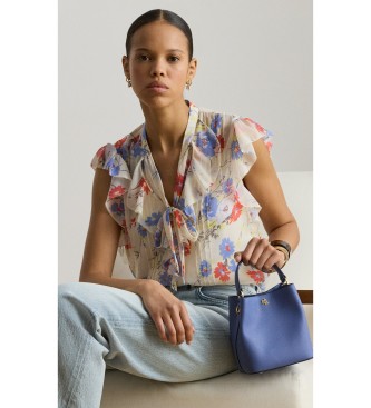 Lauren Ralph Lauren Reese mała skórzana torba cross body niebieska