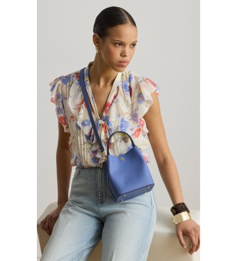 Lauren Ralph Lauren Reese mała skórzana torba cross body niebieska