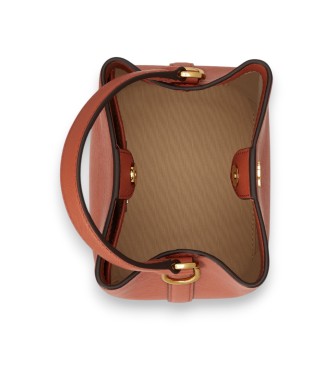 Lauren Ralph Lauren Reese mała brązowa skórzana torba na ramię