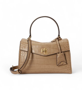 Lauren Ralph Lauren Bolsa satchel Farrah pequena macia marrom