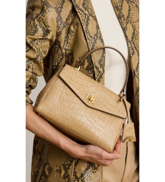 Lauren Ralph Lauren Bolsa satchel Farrah pequena macia marrom