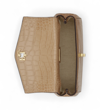 Lauren Ralph Lauren Bolsa satchel Farrah pequena macia marrom