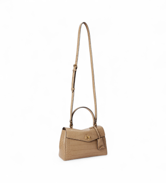 Lauren Ralph Lauren Bolsa satchel Farrah pequena macia marrom
