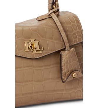 Lauren Ralph Lauren Bolsa satchel Farrah pequena macia marrom