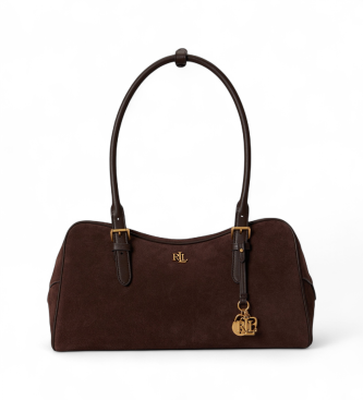 Lauren Ralph Lauren Borsa a tracolla grande Marcy in pelle scamosciata marrone