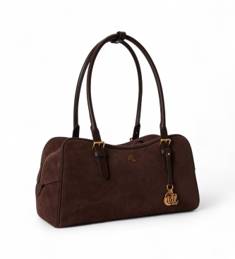 Lauren Ralph Lauren Borsa a tracolla grande Marcy in pelle scamosciata marrone