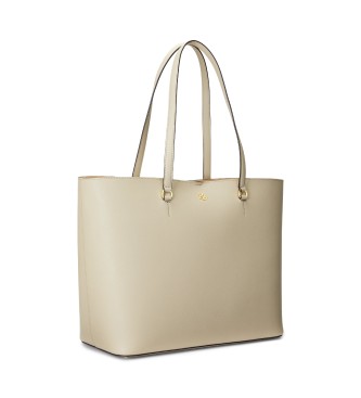 Lauren Ralph Lauren Saco tote em pele com fecho cruzado Karly bege