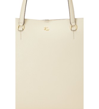 Lauren Ralph Lauren Saco tote em pele com fecho cruzado Karly bege
