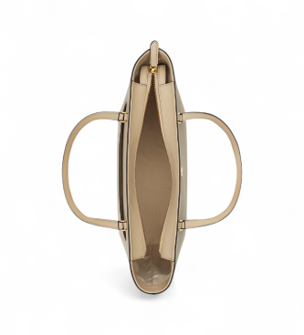 Lauren Ralph Lauren Karly mittelgro�e taupefarbene Crossbody-Tasche aus Leder