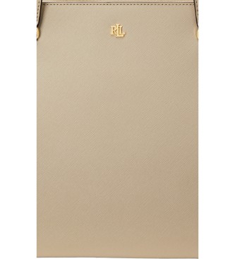 Lauren Ralph Lauren Karly mittelgro�e taupefarbene Crossbody-Tasche aus Leder