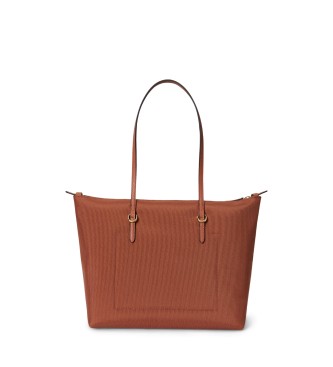 Lauren Ralph Lauren Keaton mittelgroße braune Nylon Tragetasche