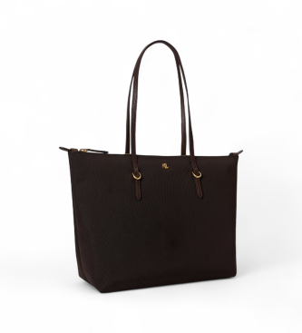 Lauren Ralph Lauren Bolso tote Keaton mediano de nailon marrón oscuro