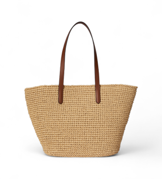 Lauren Ralph Lauren Gro�e beige geh�kelte Tragetasche Lainey