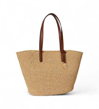 Lauren Ralph Lauren Gro�e beige geh�kelte Tragetasche Lainey