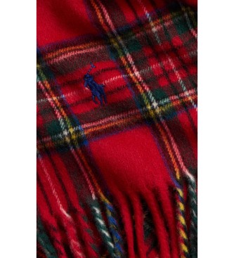 Polo Ralph Lauren Cachecol de caxemira com xadrez vermelho