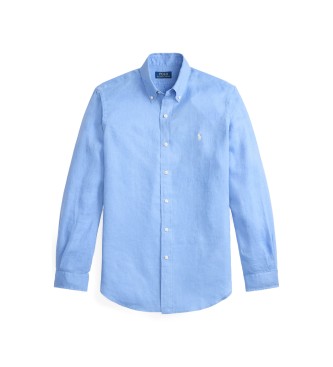 Polo Ralph Lauren Camisa de linho de ajuste personalizado azul