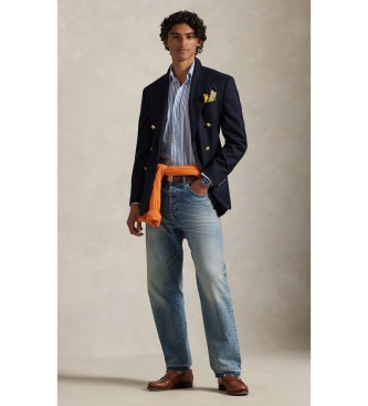 Polo Ralph Lauren Chemise en popeline � rayures bleues Custom Fit