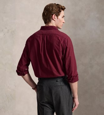 Polo Ralph Lauren Camicia Oxford tinta bordeaux su misura