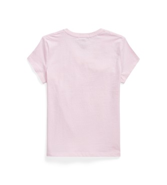 Polo Ralph Lauren Majica z V-izrezom roza barve