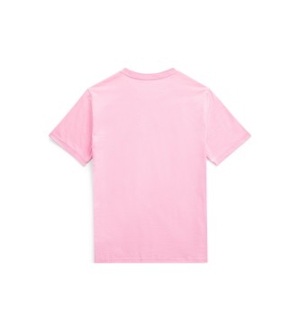 Polo Ralph Lauren Maglietta rosa in cotone con scollo tondo