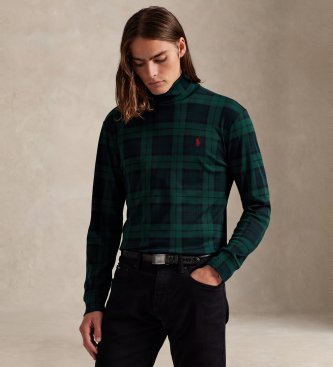 Polo Ralph Lauren Green checked turtleneck T-shirt