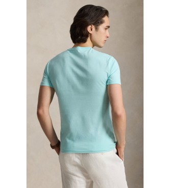 Polo Ralph Lauren T-shirt personalizzata in maglia slim fit turchese
