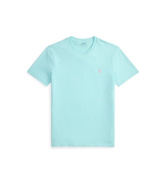 Polo Ralph Lauren T-shirt personalizzata in maglia slim fit turchese