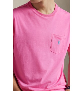 Polo Ralph Lauren T-shirt rosa personalizzata slim fit in maglia