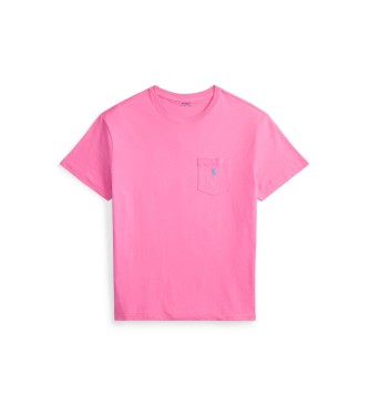 Polo Ralph Lauren T-shirt rosa personalizzata slim fit in maglia