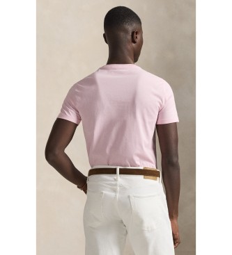 Polo Ralph Lauren Custom Slim Fit stickad T-shirt ljusrosa