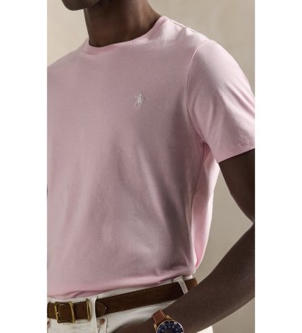Polo Ralph Lauren Custom Slim Fit stickad T-shirt ljusrosa