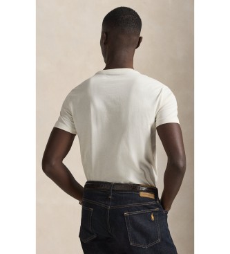 Polo Ralph Lauren Niestandardowy T-shirt z dzianiny Slim Fit w kolorze kremowo-białym