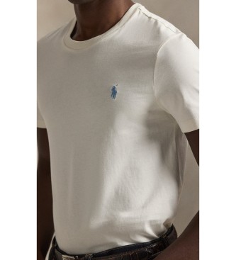 Polo Ralph Lauren Niestandardowy T-shirt z dzianiny Slim Fit w kolorze kremowo-białym