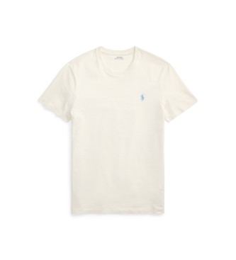 Polo Ralph Lauren Niestandardowy T-shirt z dzianiny Slim Fit w kolorze kremowo-białym