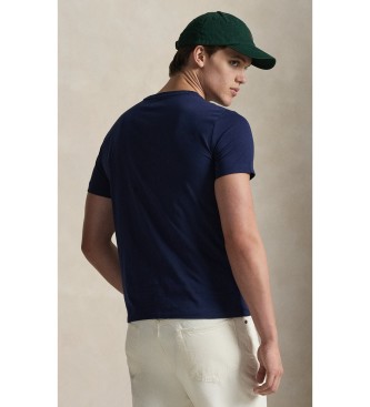 Polo Ralph Lauren Niestandardowy T-shirt z dzianiny Slim Fit w kolorze granatowym