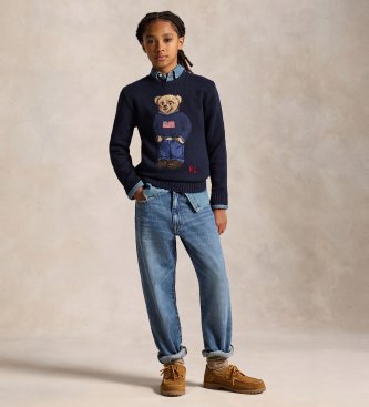 Polo Ralph Lauren Jersey de coton avec polo Bear marine