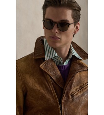 Polo Ralph Lauren Newsboy bruin leren jack