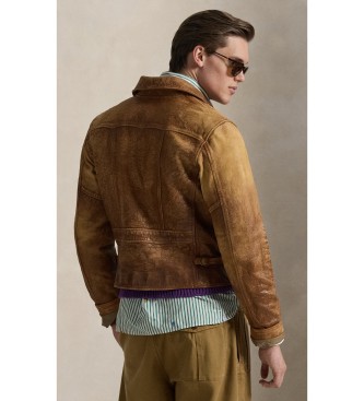 Polo Ralph Lauren Newsboy bruin leren jack