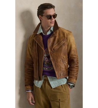 Polo Ralph Lauren Newsboy bruin leren jack