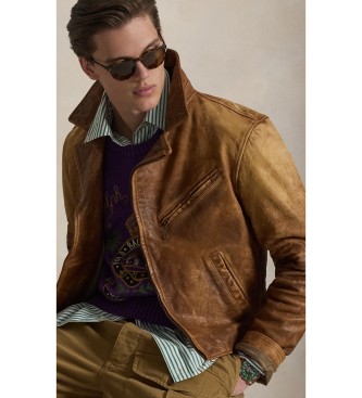 Polo Ralph Lauren Newsboy bruin leren jack
