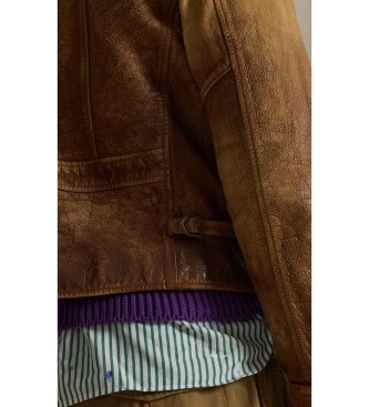 Polo Ralph Lauren Newsboy bruin leren jack