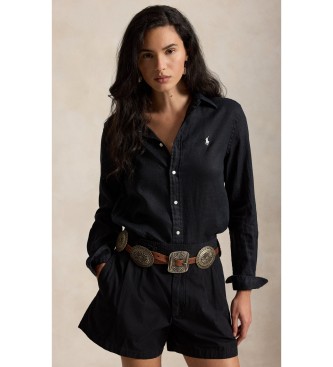 Polo Ralph Lauren Camisa de linho de corte clássico preta