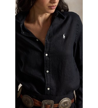 Polo Ralph Lauren Camisa de linho de corte clássico preta