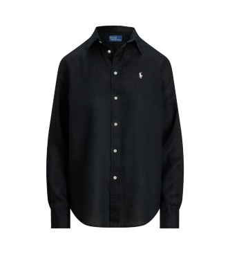 Polo Ralph Lauren Camisa de linho de corte clássico preta