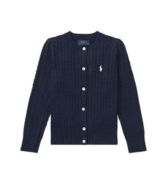 Polo Ralph Lauren Cardigan en coton à torsades bleu marine