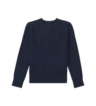 Polo Ralph Lauren Cardigan en coton à torsades bleu marine