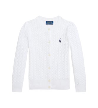 Polo Ralph Lauren Cardigan en coton à torsades blanc