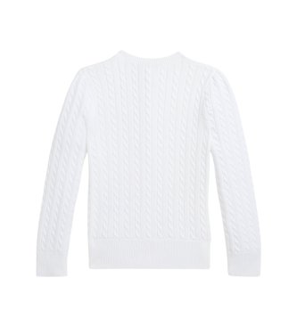 Polo Ralph Lauren Cardigan en coton à torsades blanc