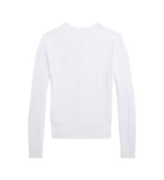 Polo Ralph Lauren Cardigan di cotone bianco a trecce